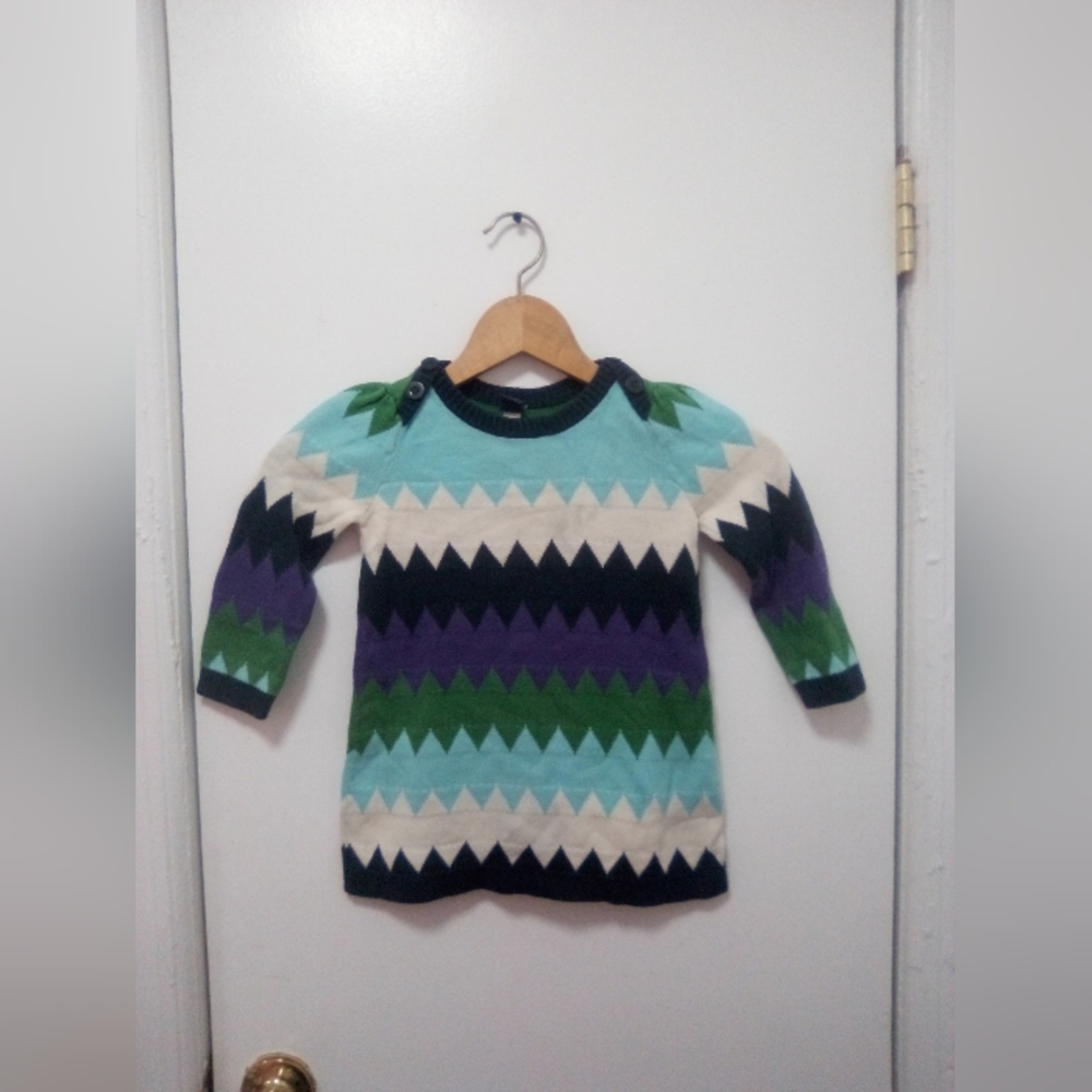 00s Baby Gap Chevron Sweater Dress Sz 2 Years Toddler